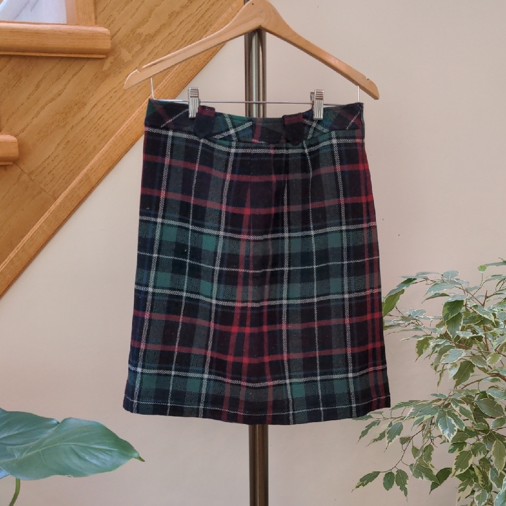 Talbots Green and Blue Knee-Length Pencil Skirt